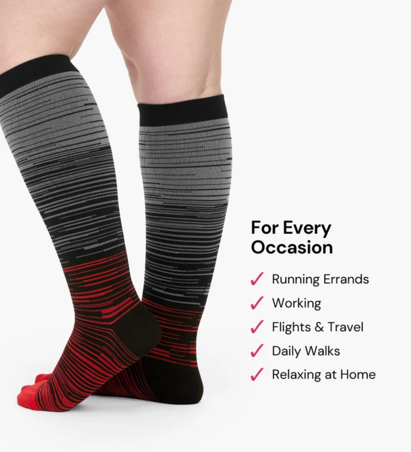 Stripes - Wide Compression Socks For Pain Relief