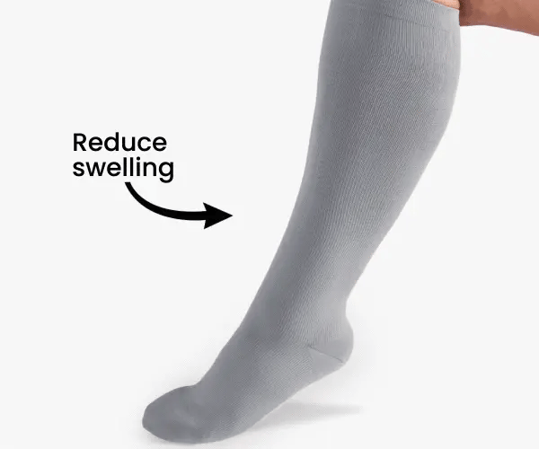 Animation showing graduated compression reducing swelling